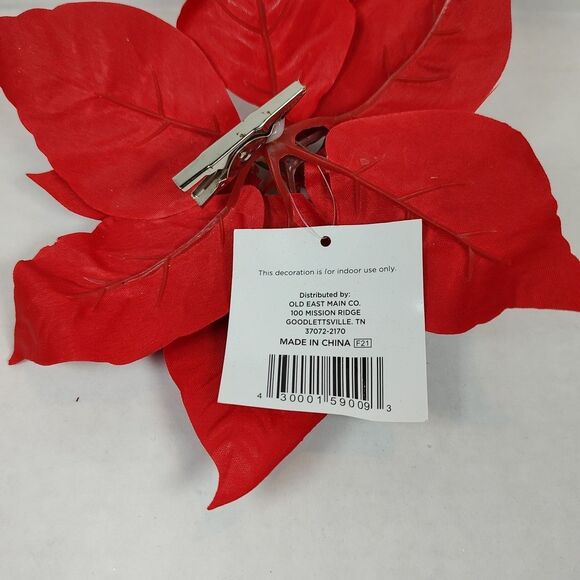 Large Christmas Xmas Poinsettia Flower Home Decor Clip Red White Multipurpose - Picture 5 of 10